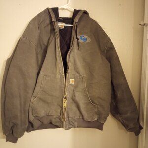 Carhartt Vintage Y2K Men's Hooded Canvas With Quilt Lined Jacket W/Logo